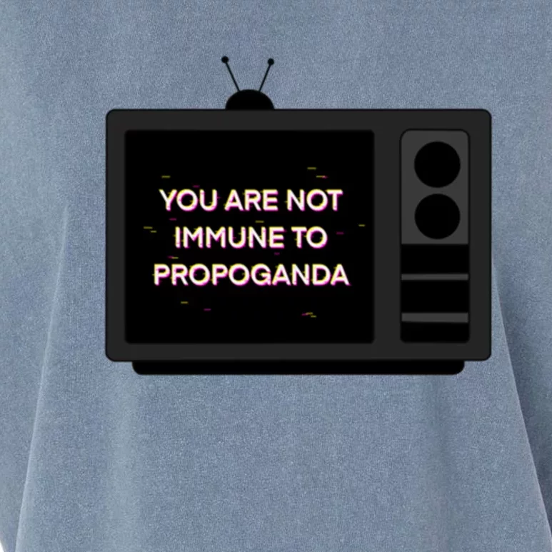 You Are Not Immune To Propoganda Glitch Tv Garment-Dyed Women's Muscle Tee