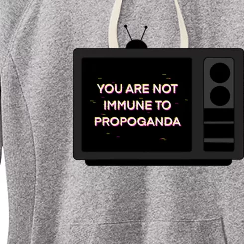 You Are Not Immune To Propoganda Glitch Tv Women's Fleece Hoodie