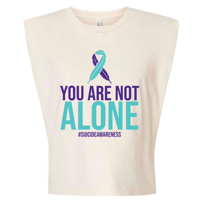 You Are Not Alone Sucide Awareness Ribbon Garment-Dyed Women's Muscle Tee