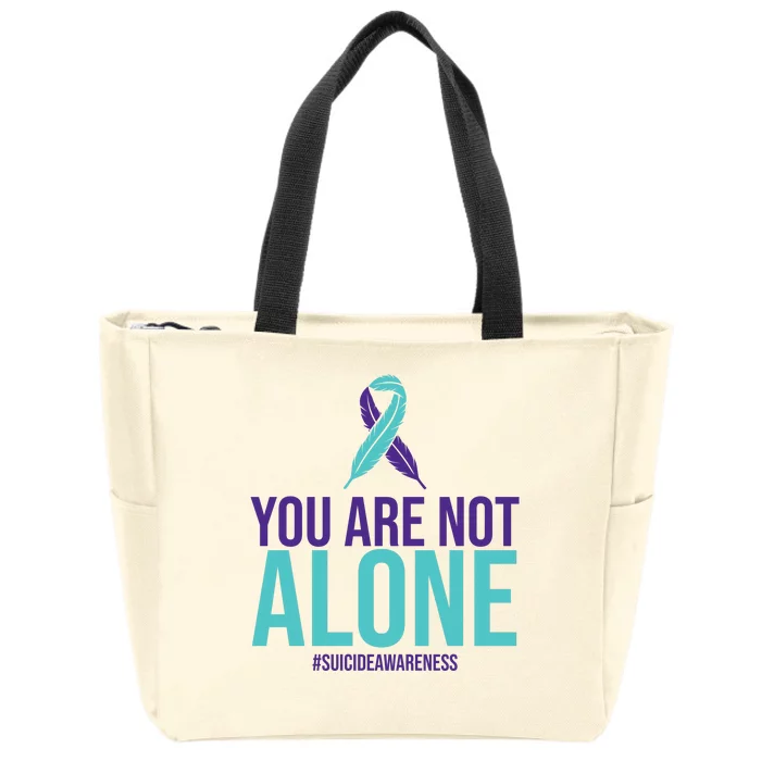 You Are Not Alone Sucide Awareness Ribbon Zip Tote Bag