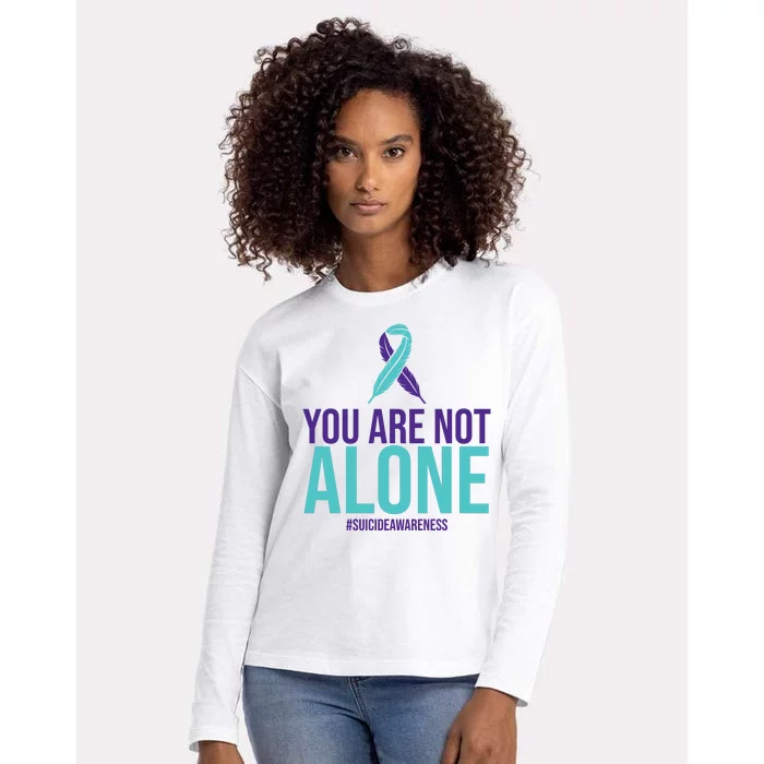 You Are Not Alone Sucide Awareness Ribbon Womens Cotton Relaxed Long Sleeve T-Shirt