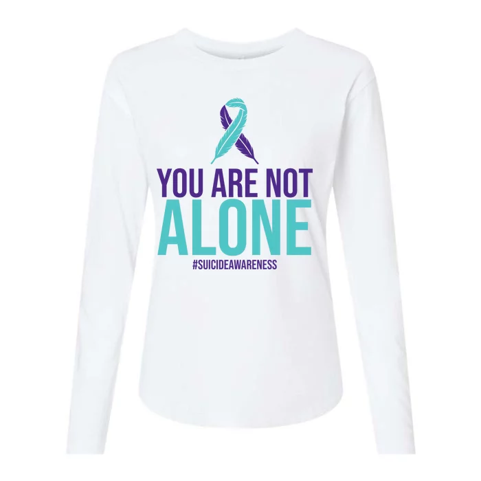 You Are Not Alone Sucide Awareness Ribbon Womens Cotton Relaxed Long Sleeve T-Shirt