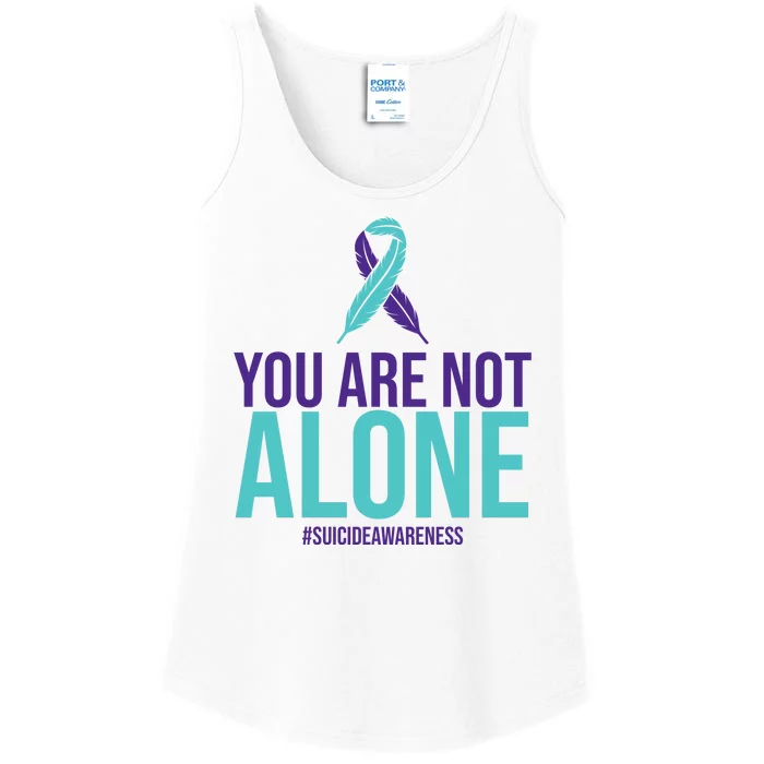 You Are Not Alone Sucide Awareness Ribbon Ladies Essential Tank