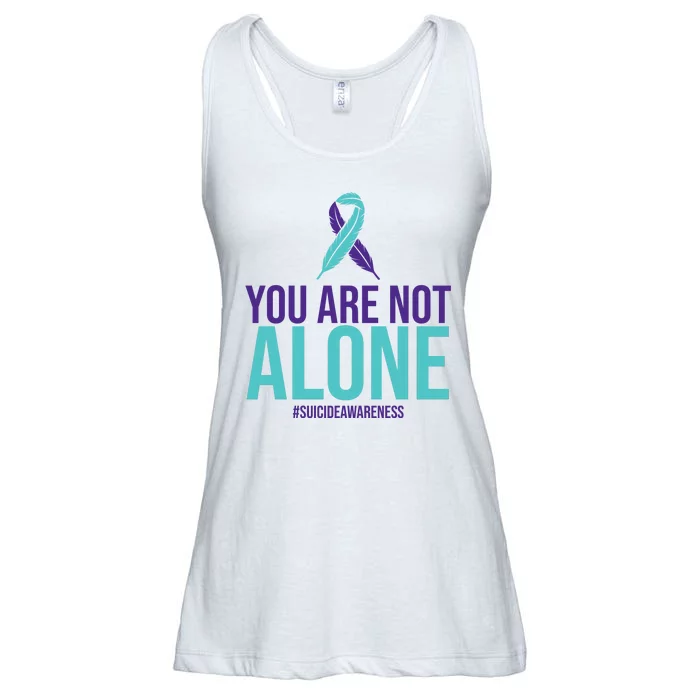 You Are Not Alone Sucide Awareness Ribbon Ladies Essential Flowy Tank