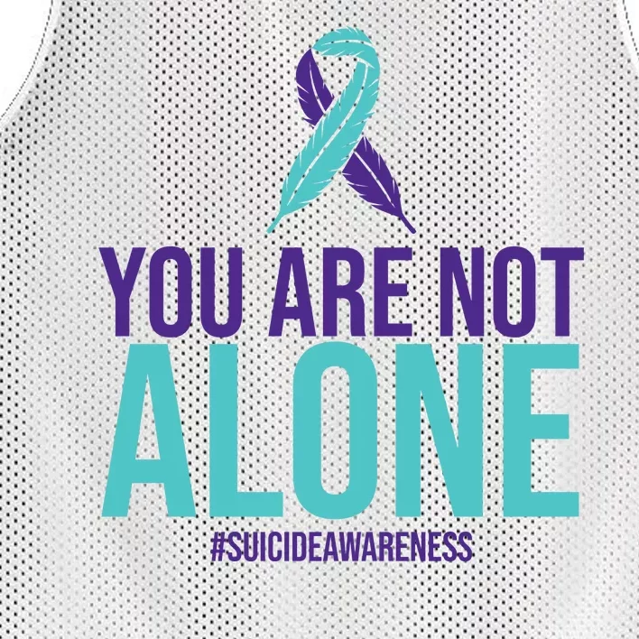 You Are Not Alone Sucide Awareness Ribbon Mesh Reversible Basketball Jersey Tank