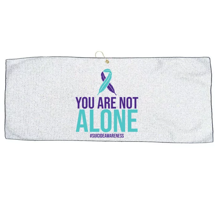 You Are Not Alone Sucide Awareness Ribbon Large Microfiber Waffle Golf Towel