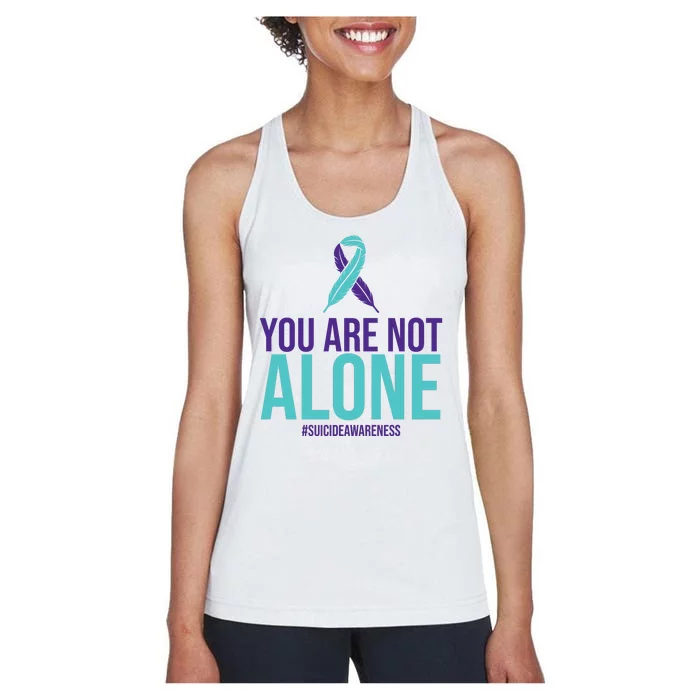 You Are Not Alone Sucide Awareness Ribbon Women's Racerback Tank