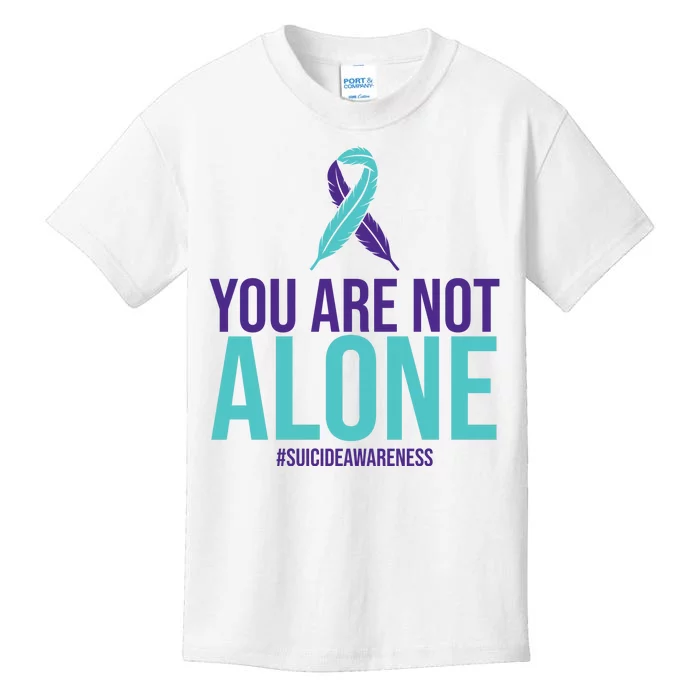 You Are Not Alone Sucide Awareness Ribbon Kids T-Shirt