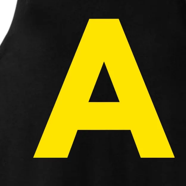 Yellow A On Red For Alvin Costume Halloween Fancy Dress Ladies Tri-Blend Wicking Tank