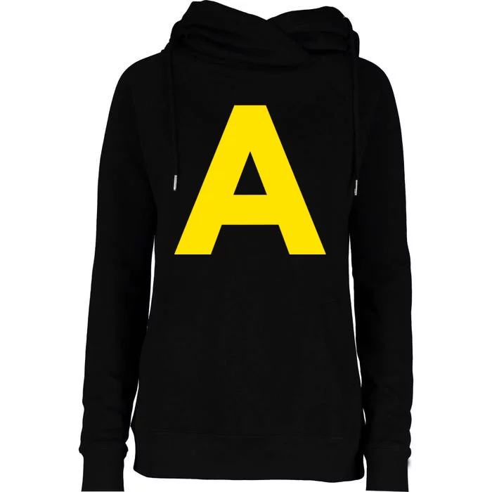 Yellow A On Red For Alvin Costume Halloween Fancy Dress Womens Funnel Neck Pullover Hood