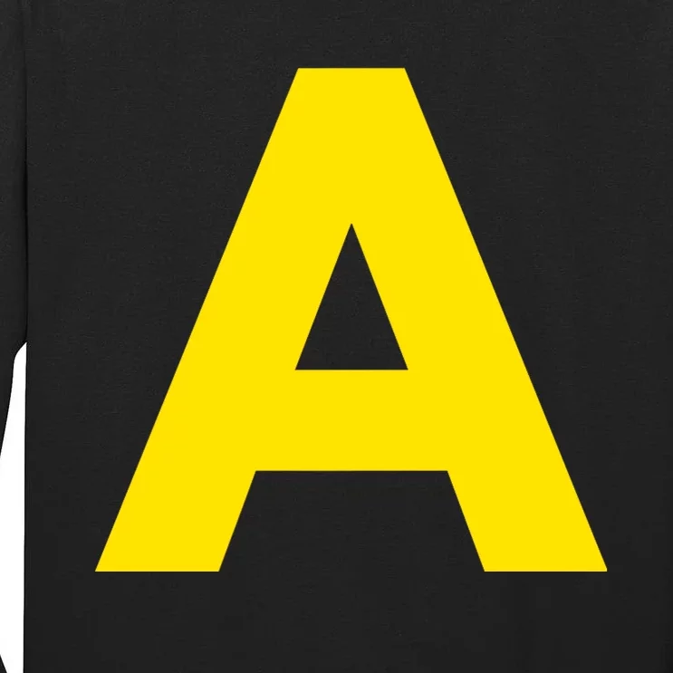 Yellow A On Red For Alvin Costume Halloween Fancy Dress Tall Long Sleeve T-Shirt