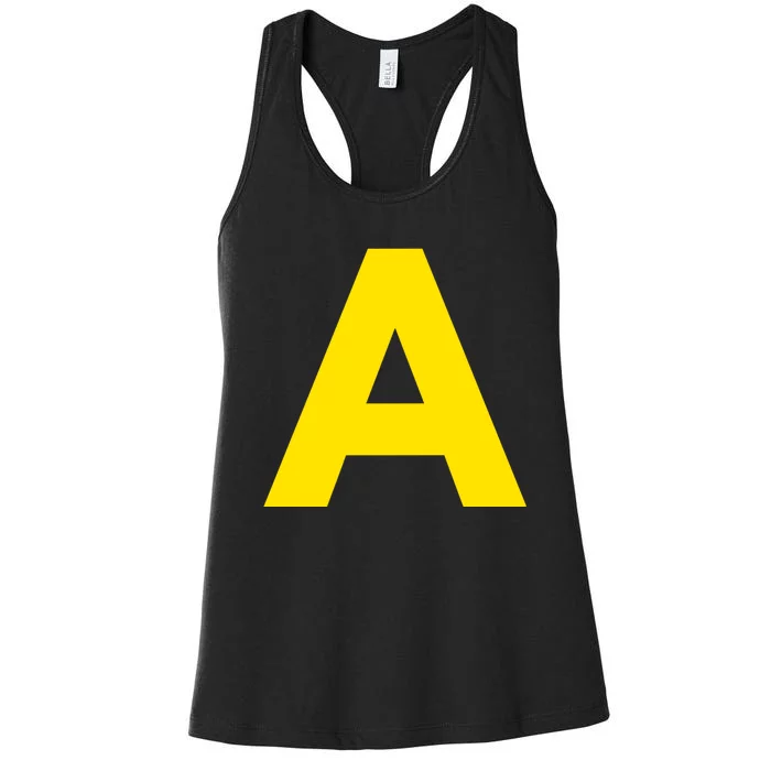 Yellow A On Red For Alvin Costume Halloween Fancy Dress Women's Racerback Tank