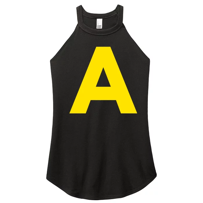 Yellow A On Red For Alvin Costume Halloween Fancy Dress Women’s Perfect Tri Rocker Tank