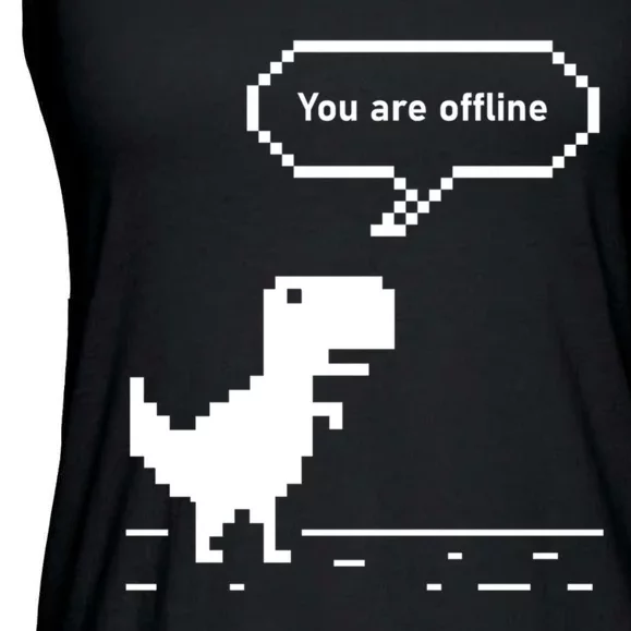 You Are Offline Dinosaur 8 Bit Dinosaur Ladies Essential Flowy Tank