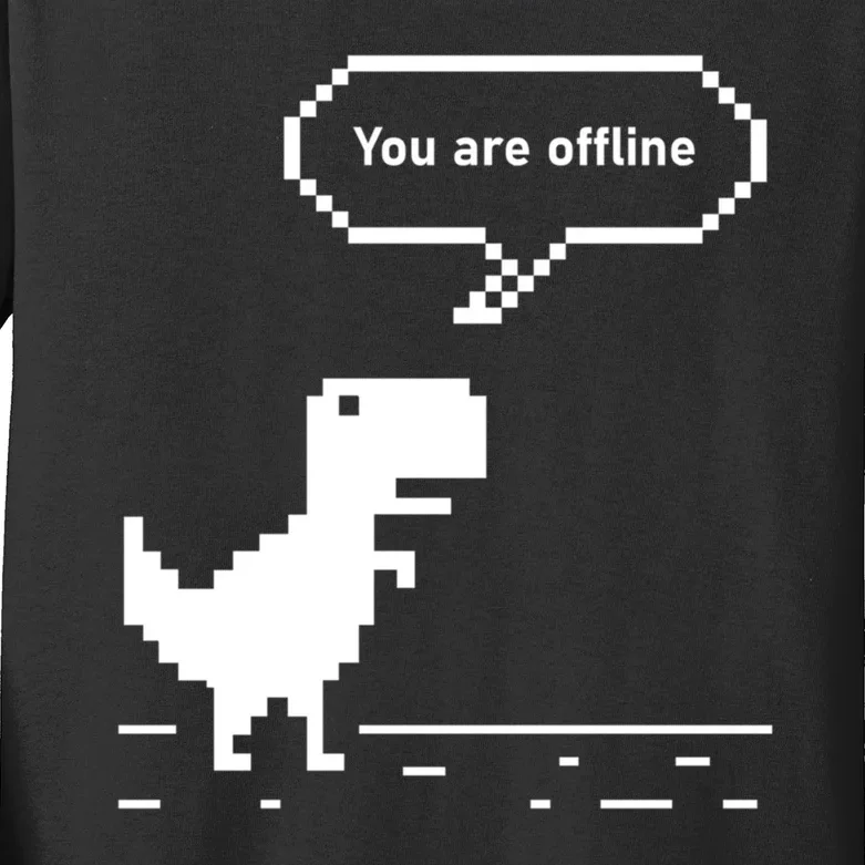 You Are Offline Dinosaur 8 Bit Dinosaur Kids Long Sleeve Shirt