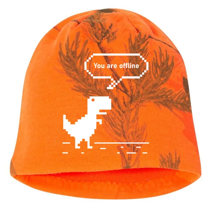 You Are Offline Dinosaur 8 Bit Dinosaur Kati - Camo Knit Beanie