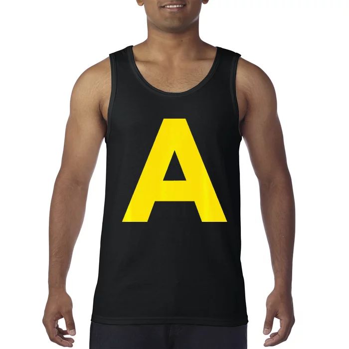 Yellow A On Red For Alvin Costume Halloween Fancy Dress Tank Top