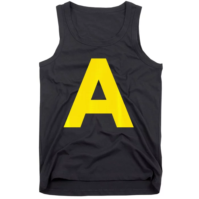 Yellow A On Red For Alvin Costume Halloween Fancy Dress Tank Top