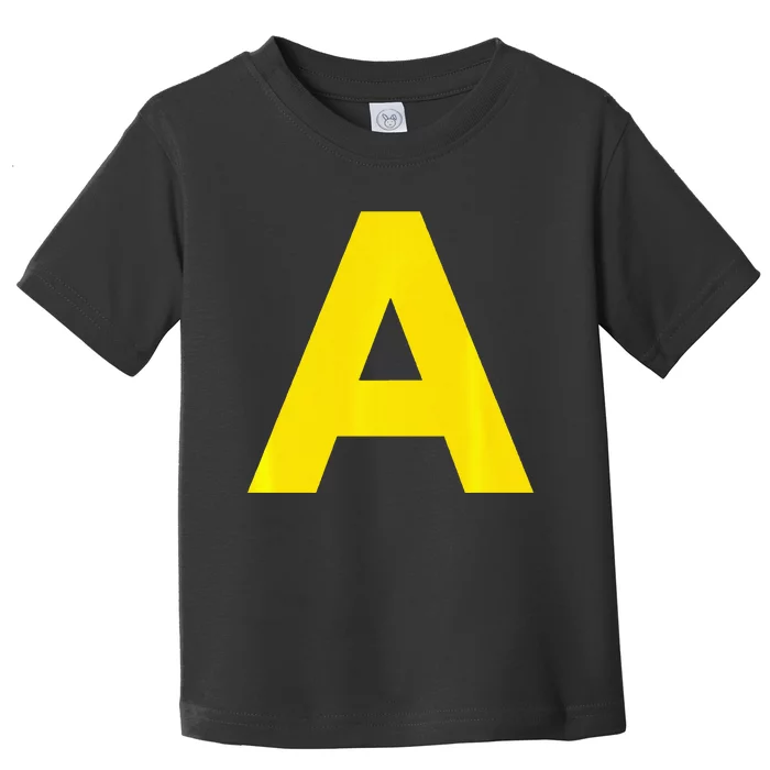 Yellow A On Red For Alvin Costume Halloween Fancy Dress Toddler T-Shirt