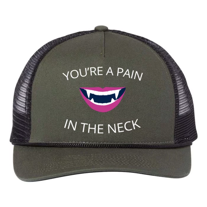 You're A Pain In The Neck Funny Vampire Retro Rope Trucker Hat Cap