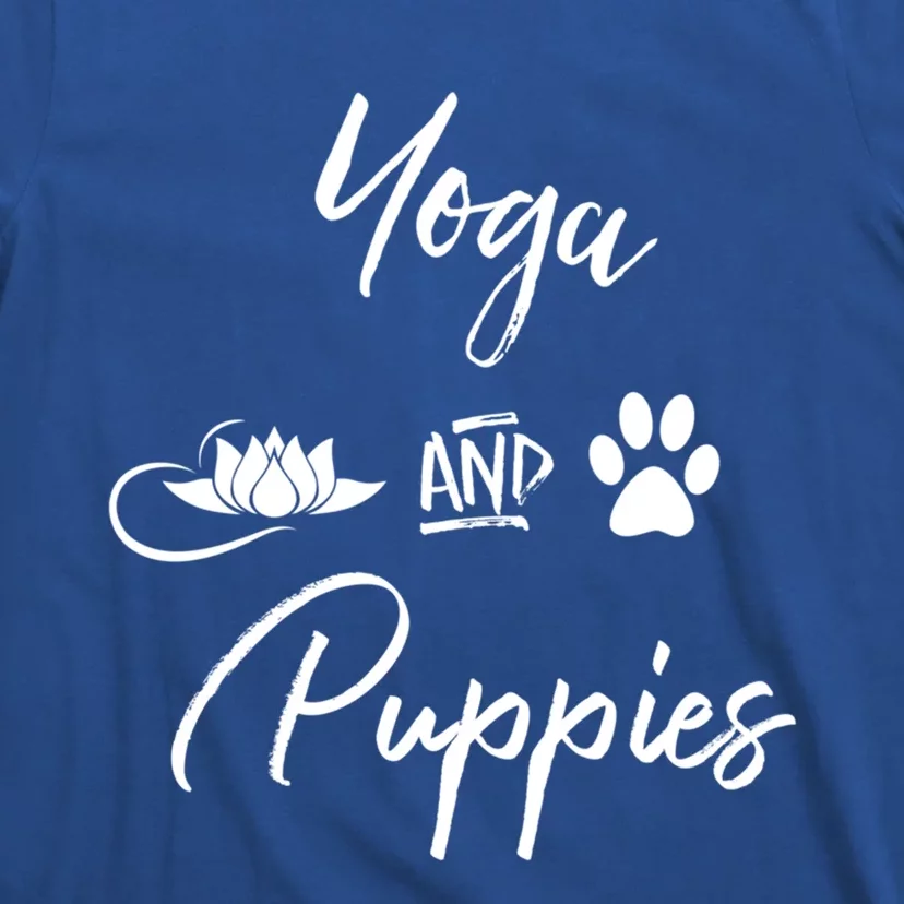 Yoga And Puppies Meaningful Gift Namastay At Home With My Dog Lovers Cool Gift T-Shirt