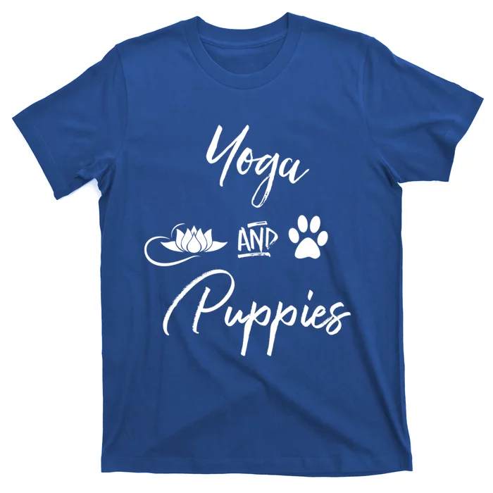 Yoga And Puppies Meaningful Gift Namastay At Home With My Dog Lovers Cool Gift T-Shirt