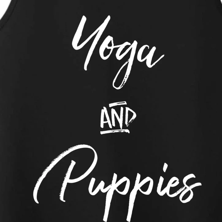 Yoga And Puppies Cool Gift Namastay At Home With My Dog Lovers Meaningful Gift Performance Tank