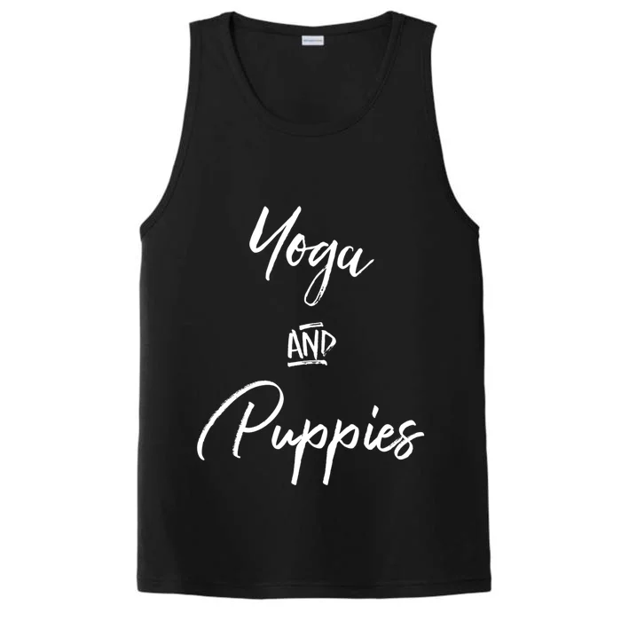 Yoga And Puppies Cool Gift Namastay At Home With My Dog Lovers Meaningful Gift Performance Tank