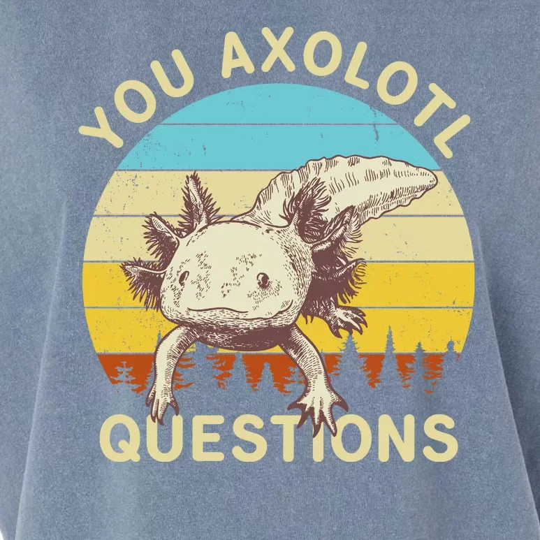 You Axolotl Questions Retro Funny Reptile Garment-Dyed Women's Muscle Tee