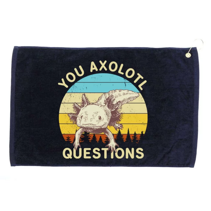 You Axolotl Questions Retro Funny Reptile Grommeted Golf Towel