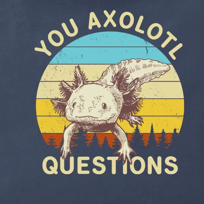 You Axolotl Questions Retro Funny Reptile Zip Tote Bag