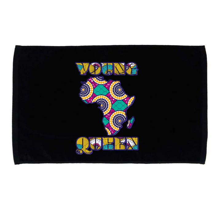 Young African Queen African Cloth Pattern Celebrating Black History Microfiber Hand Towel