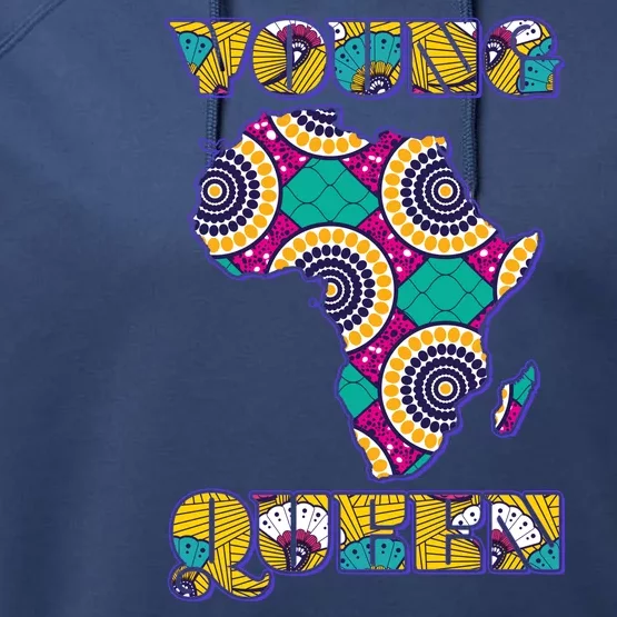 Young African Queen African Cloth Pattern Celebrating Black History Performance Fleece Hoodie