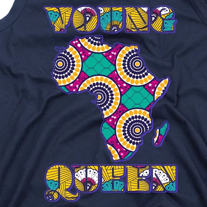 Young African Queen African Cloth Pattern Celebrating Black History Tank Top