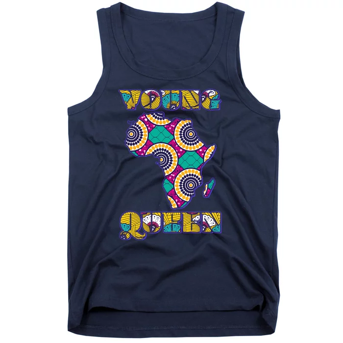 Young African Queen African Cloth Pattern Celebrating Black History Tank Top