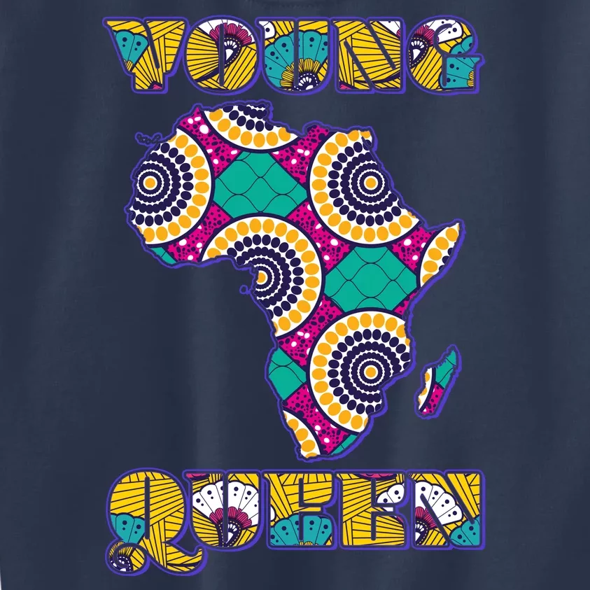 Young African Queen African Cloth Pattern Celebrating Black History Kids Sweatshirt