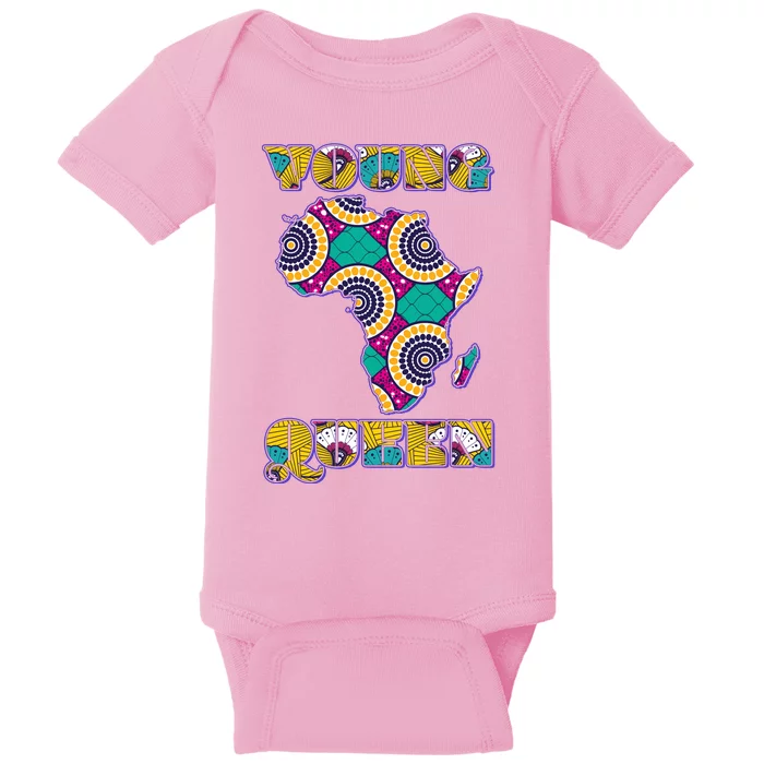 Young African Queen African Cloth Pattern Celebrating Black History Baby Bodysuit