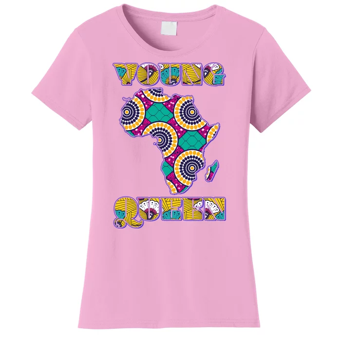 Young African Queen African Cloth Pattern Celebrating Black History Women's T-Shirt