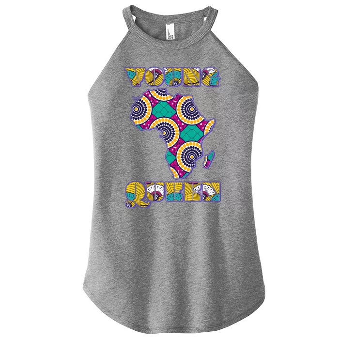 Young African Queen African Cloth Pattern Celebrating Black History Women’s Perfect Tri Rocker Tank