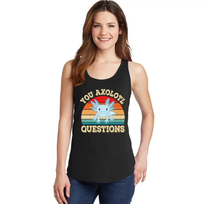 You Axolotl Questions Funny Axolotls Retro Kawaii Ladies Essential Tank