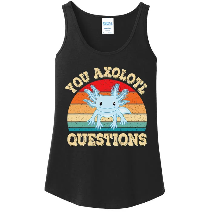 You Axolotl Questions Funny Axolotls Retro Kawaii Ladies Essential Tank