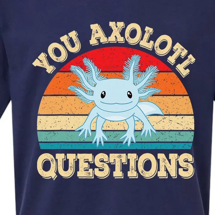 You Axolotl Questions Funny Axolotls Retro Kawaii Sueded Cloud Jersey T-Shirt