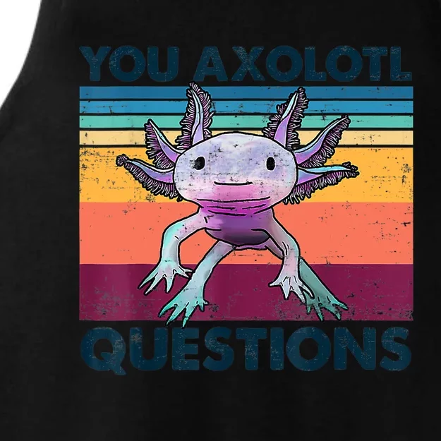 You Axolotl Questions Design Kids Men Women Funny Salamander Ladies Tri-Blend Wicking Tank