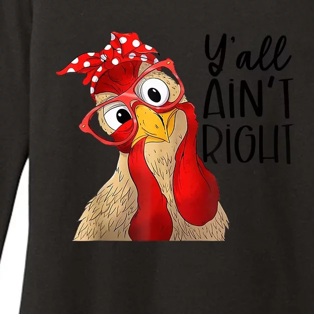 Y'all Ain't Right Funny Chicken With Bandana Headband Womens CVC Long Sleeve Shirt