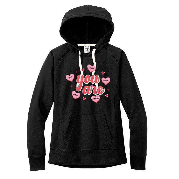 You Are Self Love Hearts Women's Fleece Hoodie