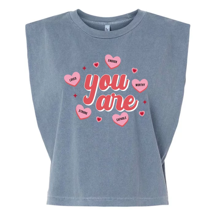 You Are Self Love Hearts Garment-Dyed Women's Muscle Tee