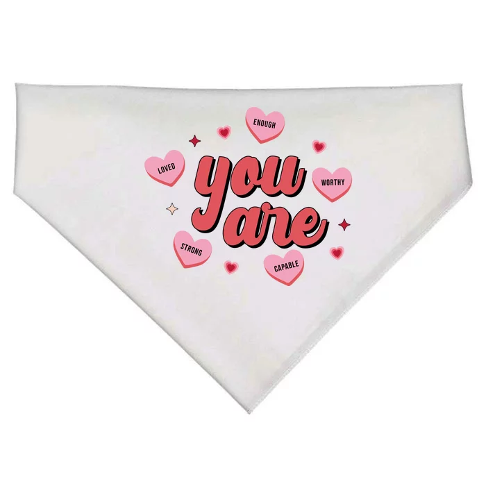 You Are Self Love Hearts USA-Made Doggie Bandana