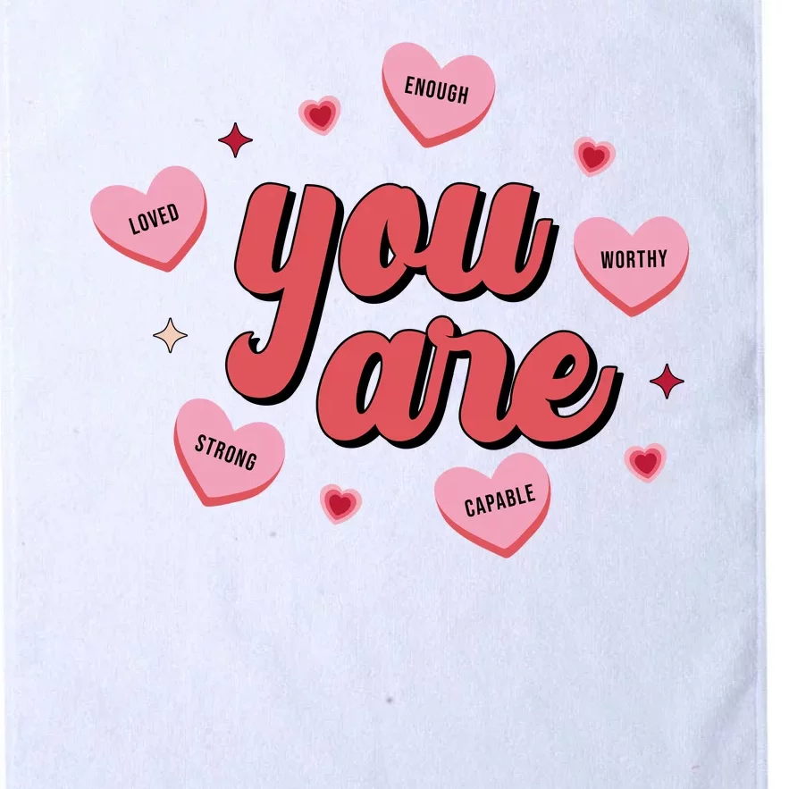 You Are Self Love Hearts Platinum Collection Golf Towel