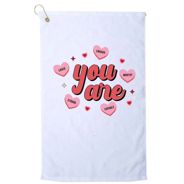 You Are Self Love Hearts Platinum Collection Golf Towel