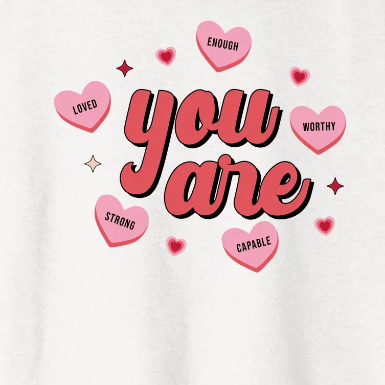 You Are Self Love Hearts Women's Crop Top Tee